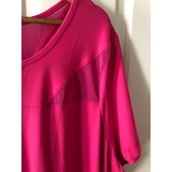 Woman's Plus Size Livi Active Wear Hot Pink Short Sleeve Mesh Top 22/24 - Picture 5 of 9